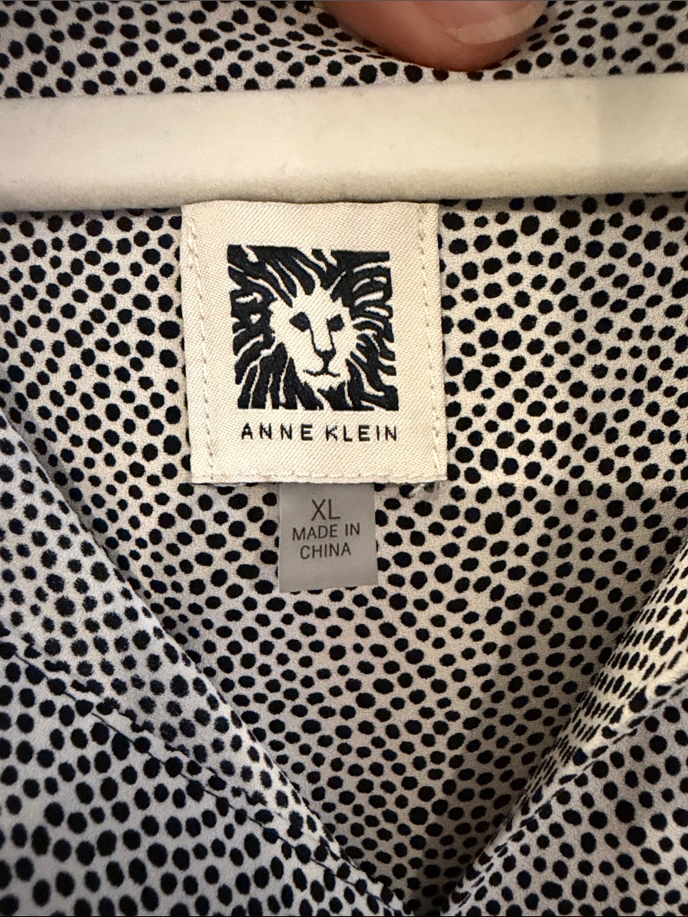 Anne Klein Black and White Polka Dot Blouse - Picture 5 of 5